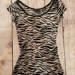 🦓🦓 Zebra Print see-through overlay shirt